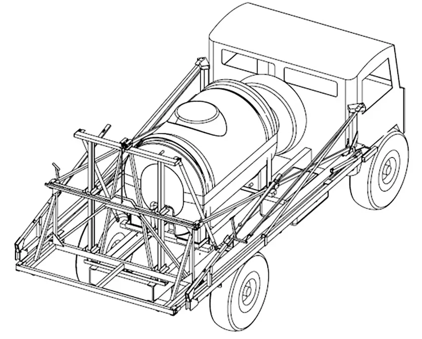 Устройство опрыскивателя на шасси ГАЗ-66